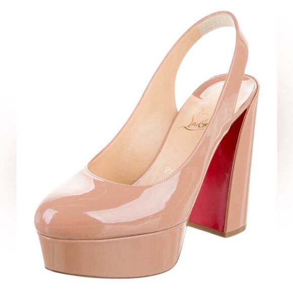 Christian Louboutin Movida Sling 130 Nude Pumps Size 38 - Picture 13 of 14